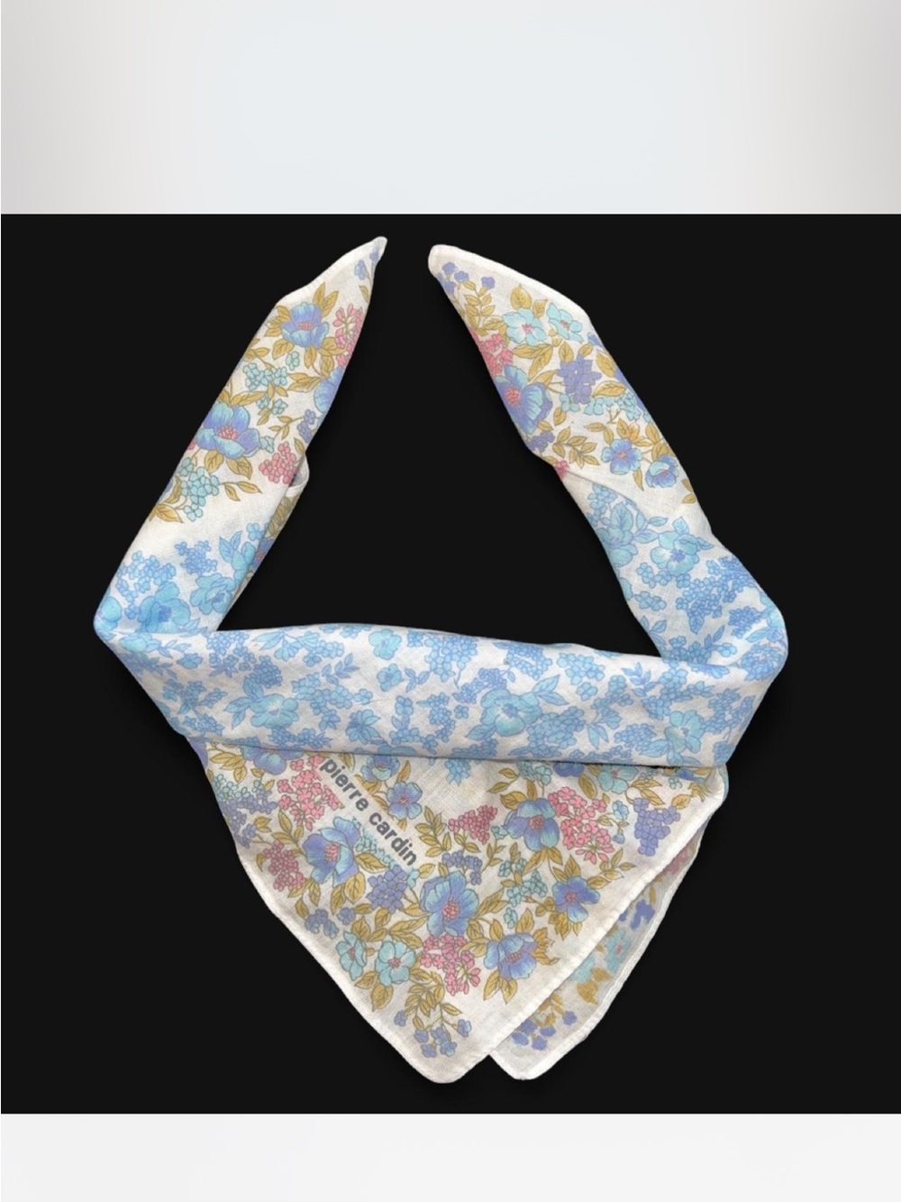 Pierre Cardin Cream Floral Twilly #scarf #pastel #designer #twilly
